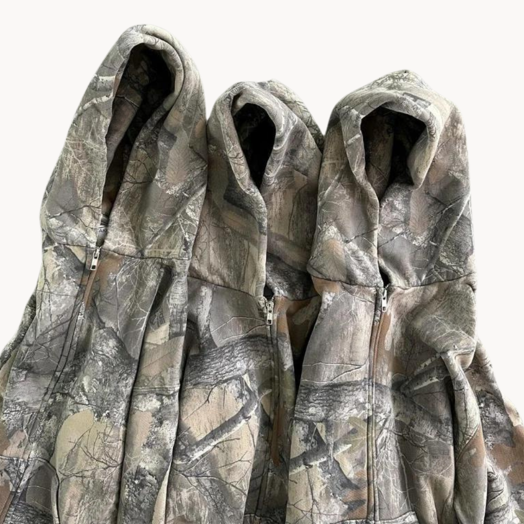 Sweat à Capuche Oversize Camouflage Unisexe Streetwear pour Loisirs et Outdoor