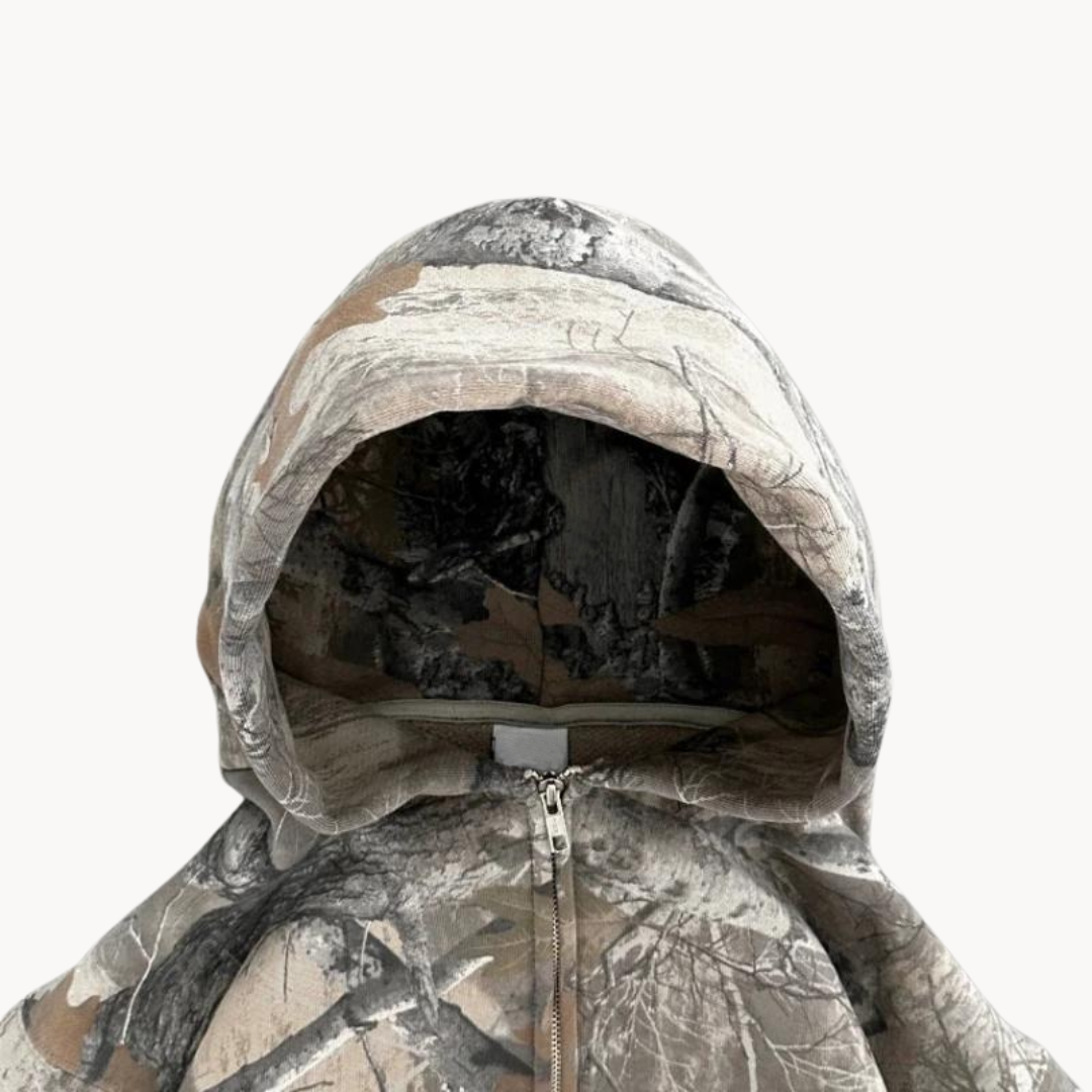 Sweat à Capuche Oversize Camouflage Unisexe Streetwear pour Loisirs et Outdoor
