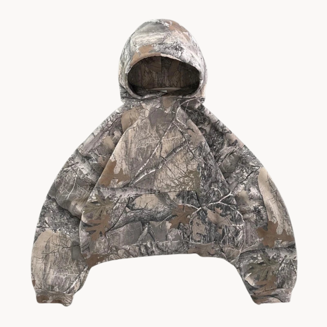 Sweat à Capuche Oversize Camouflage Unisexe Streetwear pour Loisirs et Outdoor