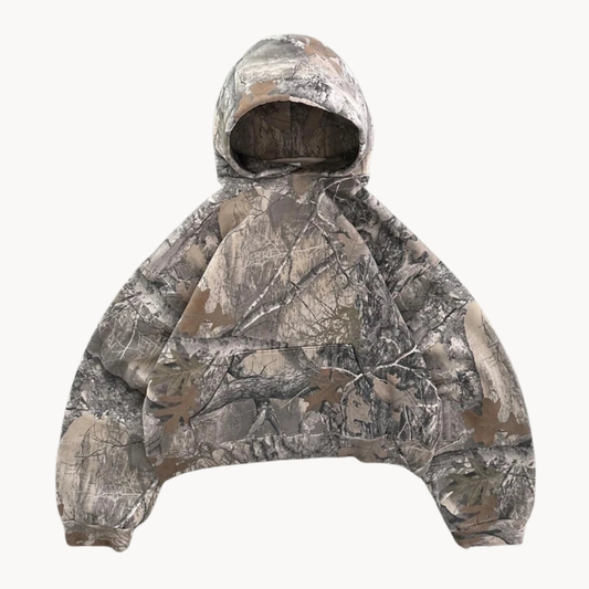 Sweat à Capuche Oversize Camouflage Unisexe Streetwear pour Loisirs et Outdoor