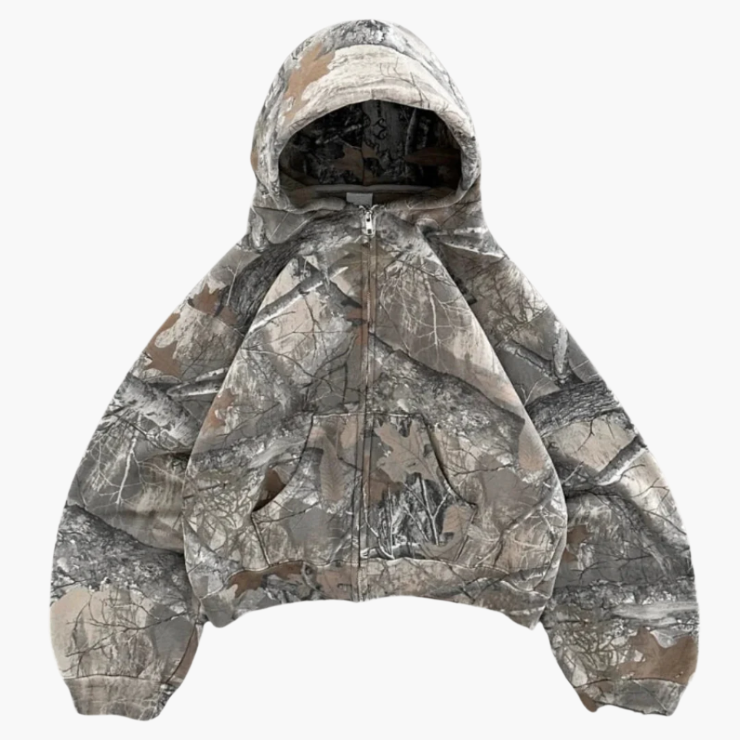 Sweat à Capuche Oversize Camouflage Unisexe Streetwear pour Loisirs et Outdoor