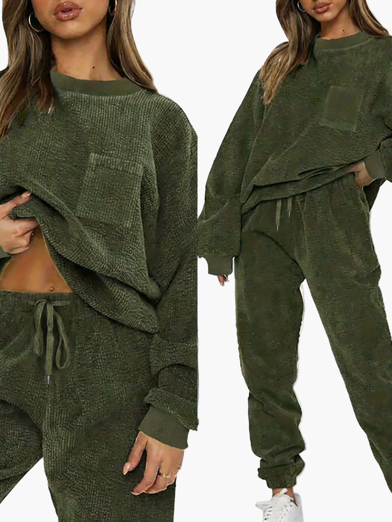 Ensemble décontracté femme deux pièces style urbain pour automne/hiver