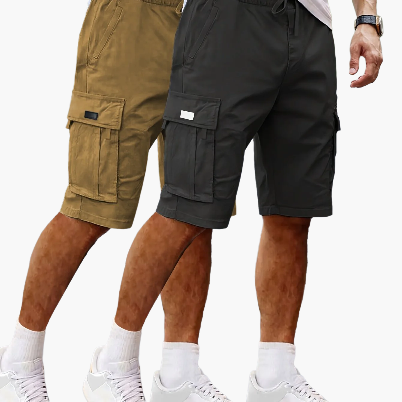Shorts cargo décontractés pour homme 2 pièces, style urbain et polyvalent, idéals pour loisirs et activités extérieures