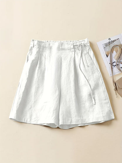 Shorts vita alta donna taglio ampio stile casual estivo