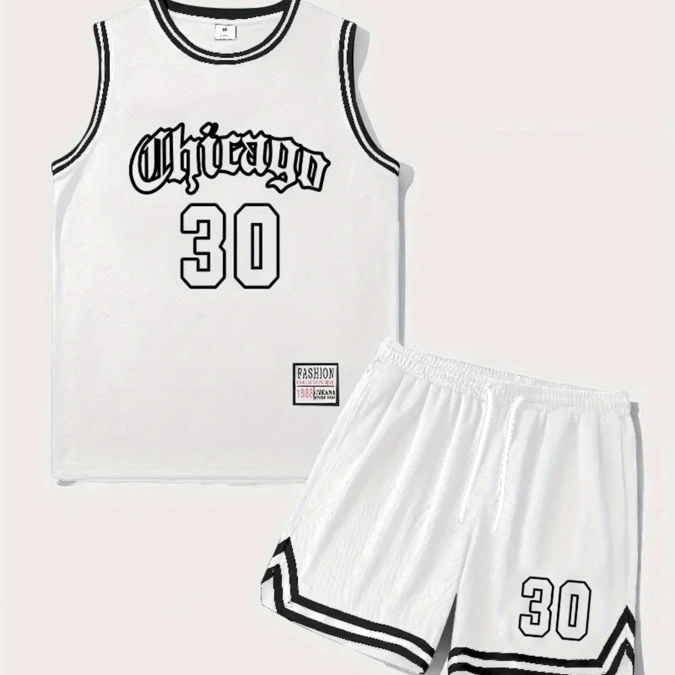 Men's Chicago Style Basketball Tank Top and Shorts Set - Urban Sporty Look