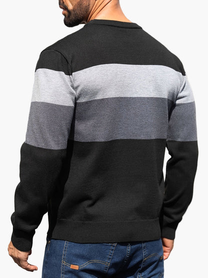 Pull-over casual à rayures pour homme – style moderne pour automne et hiver