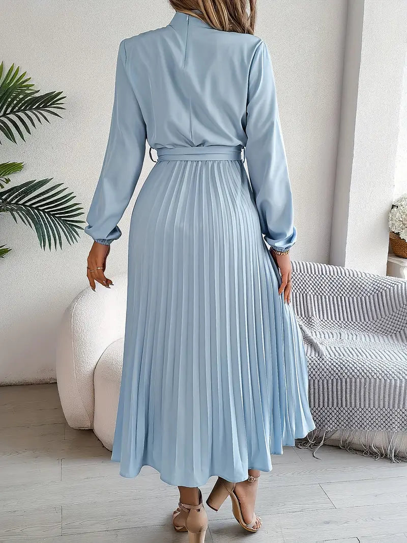 Vestido midi elegante con pliegues para mujer – Estilo refinado y versátil para ocasiones especiales