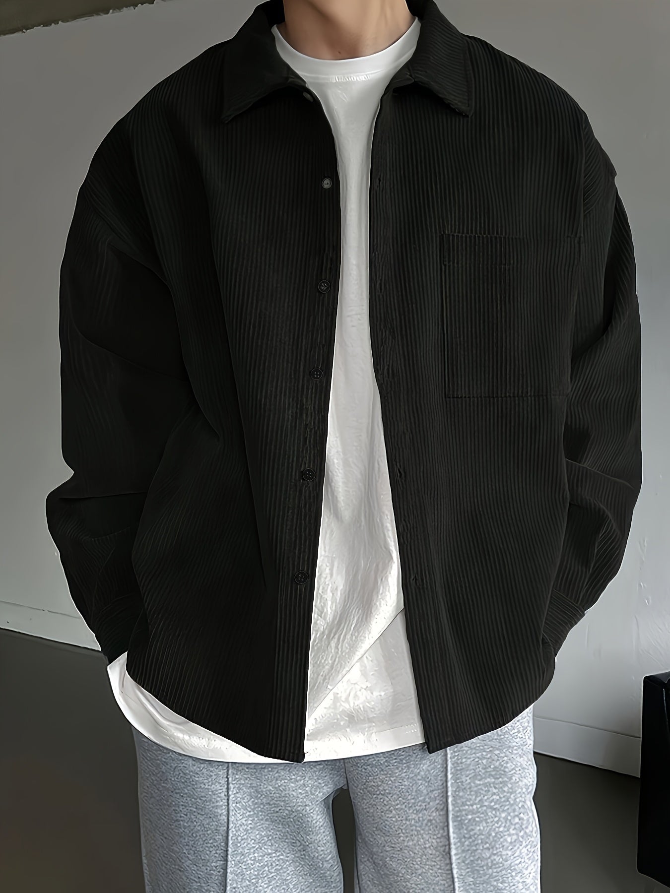 Camisa Sobrecamisa Hombre Estilo Casual para Uso Diario