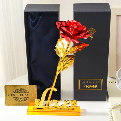Rosa decorativa in confezione regalo – Idea regalo romantica per donna – Oggetto d’ornamento elegante