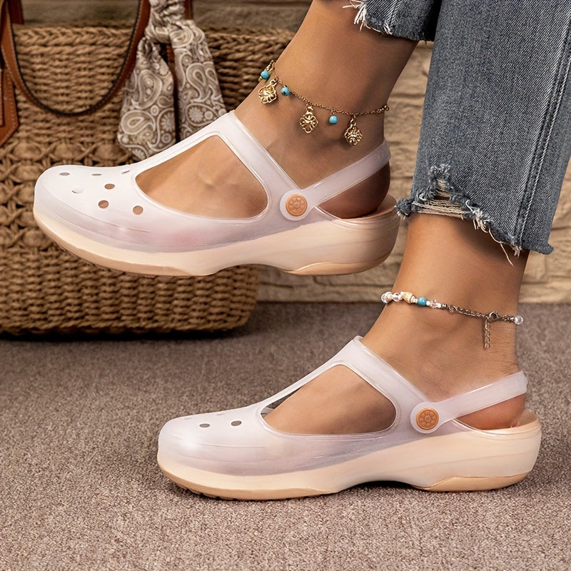 Sandały damskie komfortowe w stylu Mary Jane na letnie wypoczynek – lekkie buty na płaskim obcasie