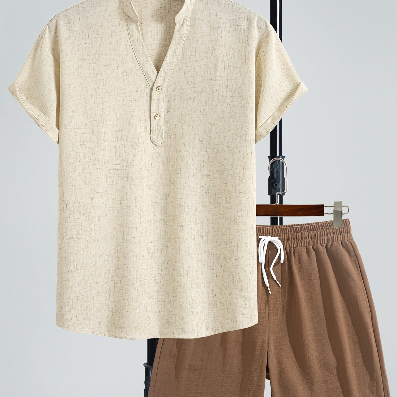 Ensemble Décontracté Homme Deux Pièces Style Moderne pour Été et Loisirs