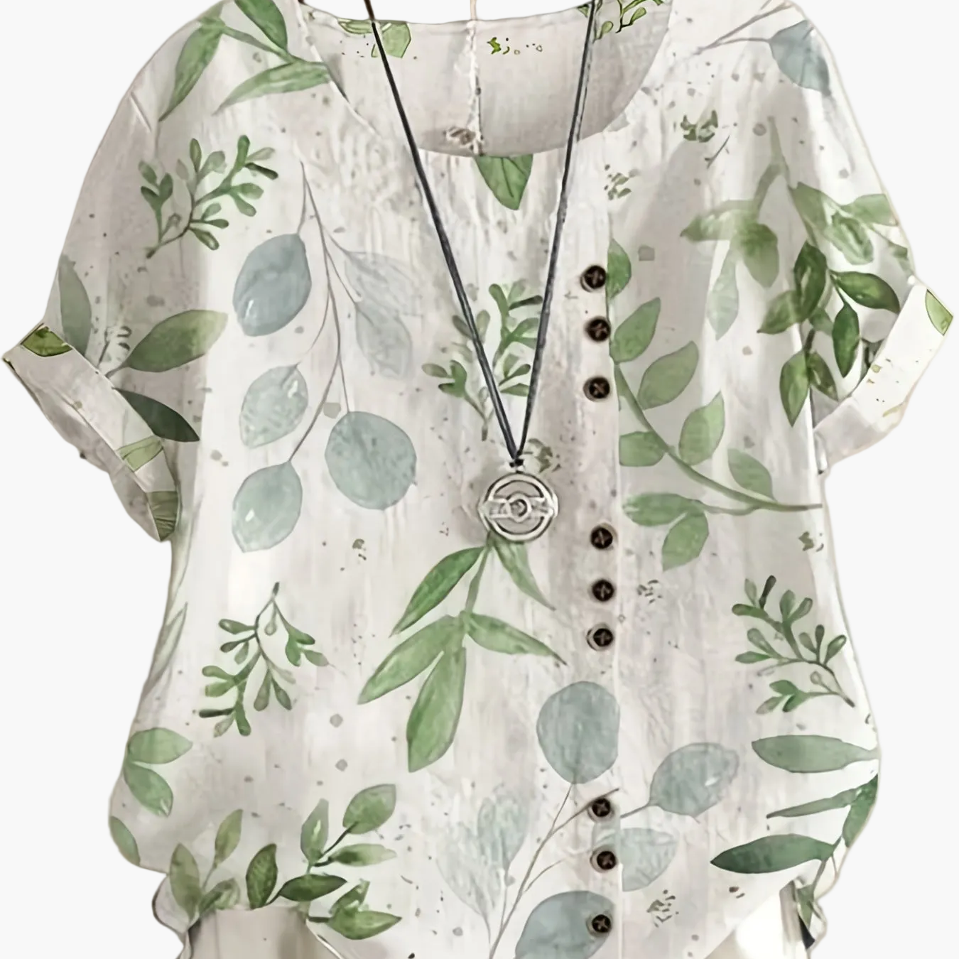 Bluzka damska w stylu vintage z nadrukiem kwiatowym i guzikami – Swobodna elegancja na lato