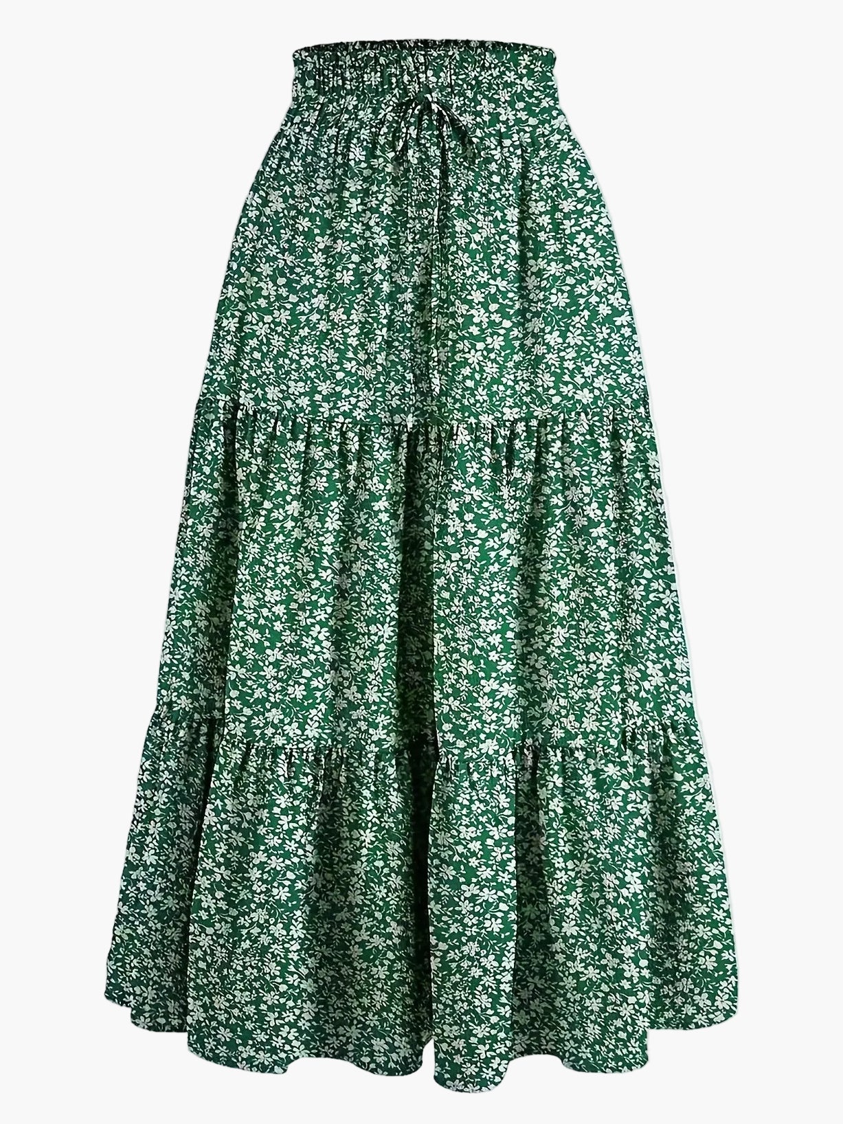 Jupe Longue Femme Élégante Taille Haute à Volants, Style Printemps Été, Idéale pour Loisirs et Sorties