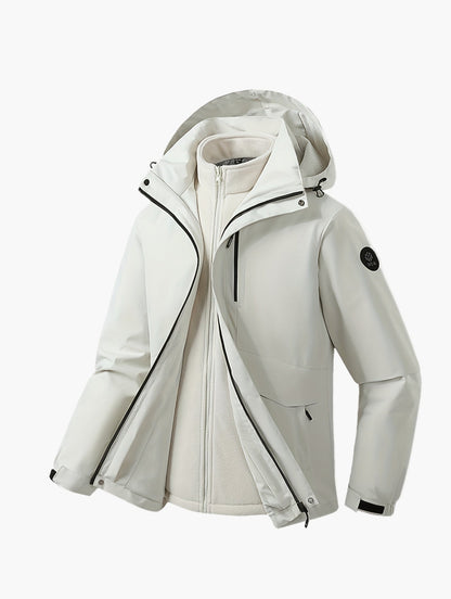 Veste Softshell Homme 3-en-1 à Capuche Style Urbain Décontracté