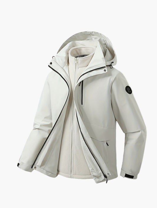 Veste Softshell Homme 3-en-1 à Capuche Style Urbain Décontracté