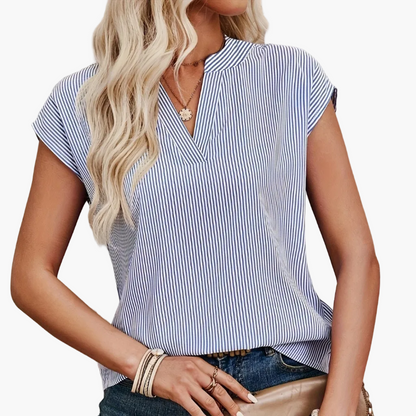 Blouse Femme Élégante à Rayures Style Décontracté pour Bureau et Sorties