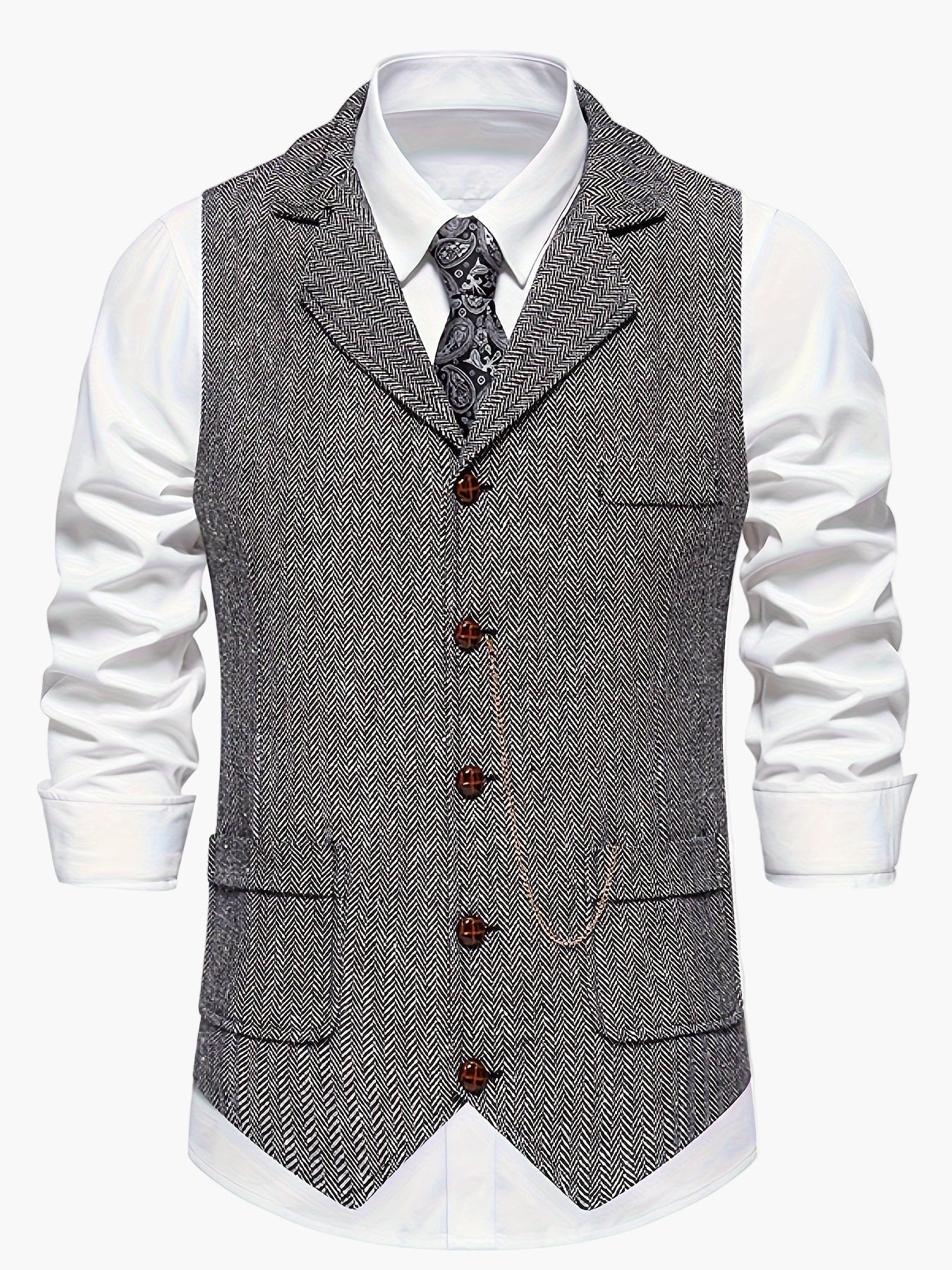 Gilet Homme Élégant Style Vintage pour Tenue Habillée ou Décontractée