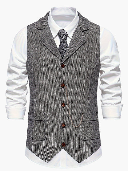 Gilet Homme Élégant Style Vintage pour Tenue Habillée ou Décontractée