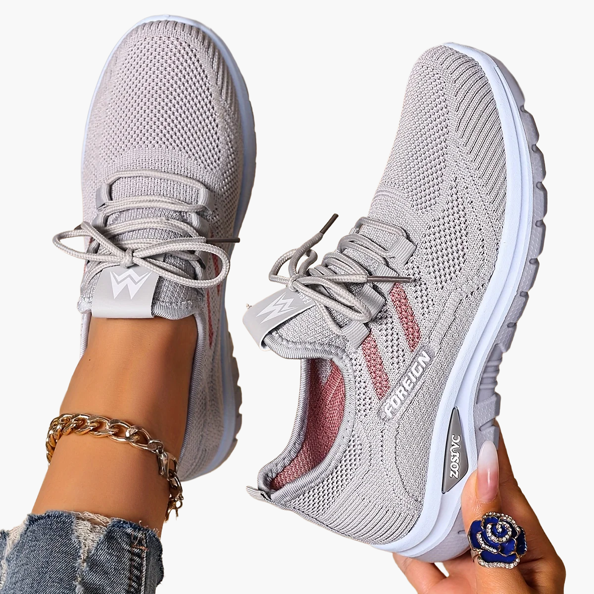 Sneakers Donna Casual Stile Sportivo per Camminata e Uso Quotidiano