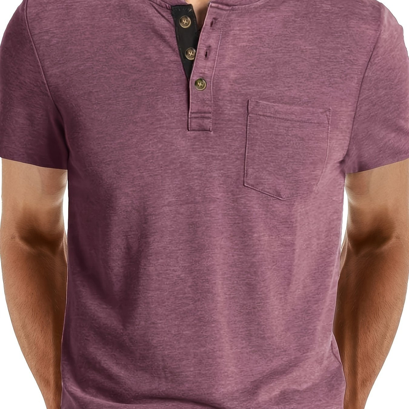 T-shirt à col tunisien décontracté pour homme – Style moderne pour usage quotidien
