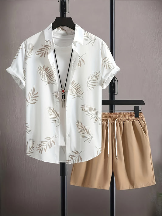 Ensemble décontracté homme style tropical pour vacances et sorties estivales