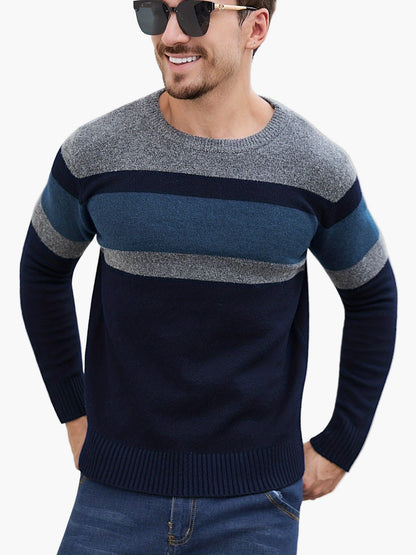 Pull à Rayures Style Décontracté pour Homme - Idéal Automne Hiver