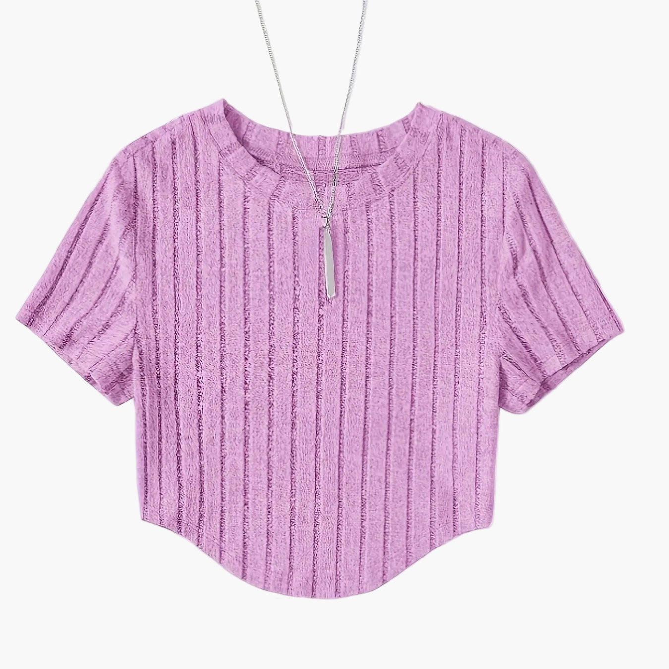 T-shirt damski w stylu casual z krótkim rękawem i okrągłym dekoltem – idealny na lato i czas wolny