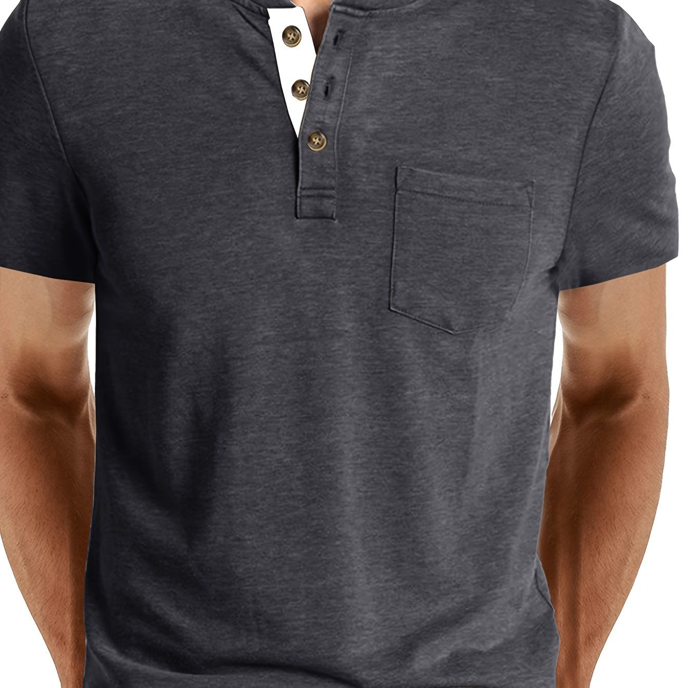 T-shirt à col tunisien décontracté pour homme – Style moderne pour usage quotidien