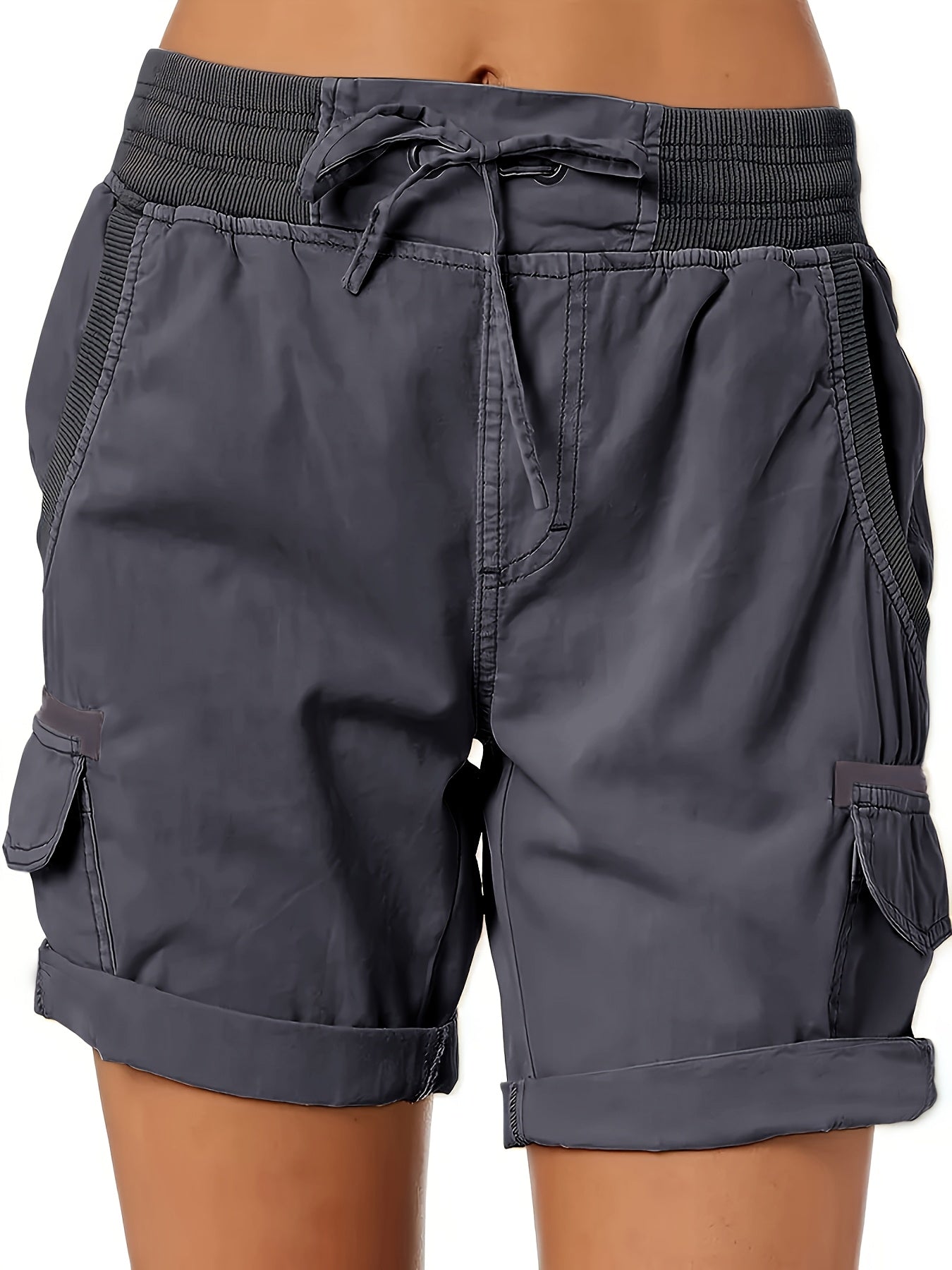 Shorts casual da donna stile cargo con tasche e coulisse – Ideali per l'estate e il tempo libero