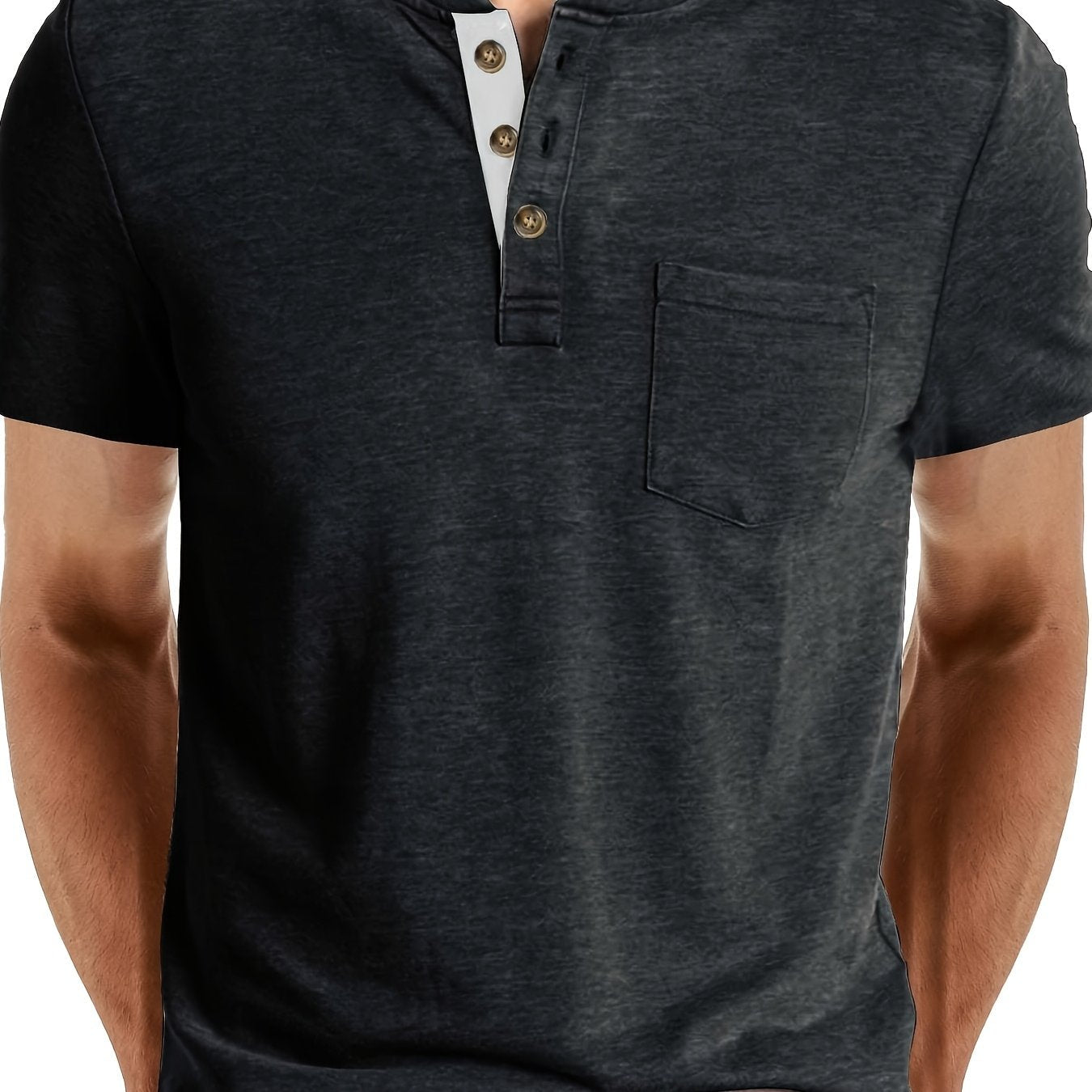 T-shirt à col tunisien décontracté pour homme – Style moderne pour usage quotidien