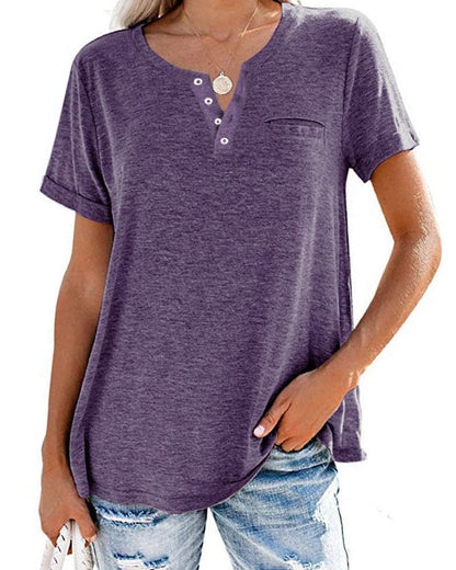 Nicole – T-shirt ample à manches courtes et col en V