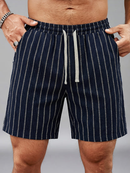 Shorts décontractés à rayures pour homme, style urbain tendance, idéals loisirs et sport