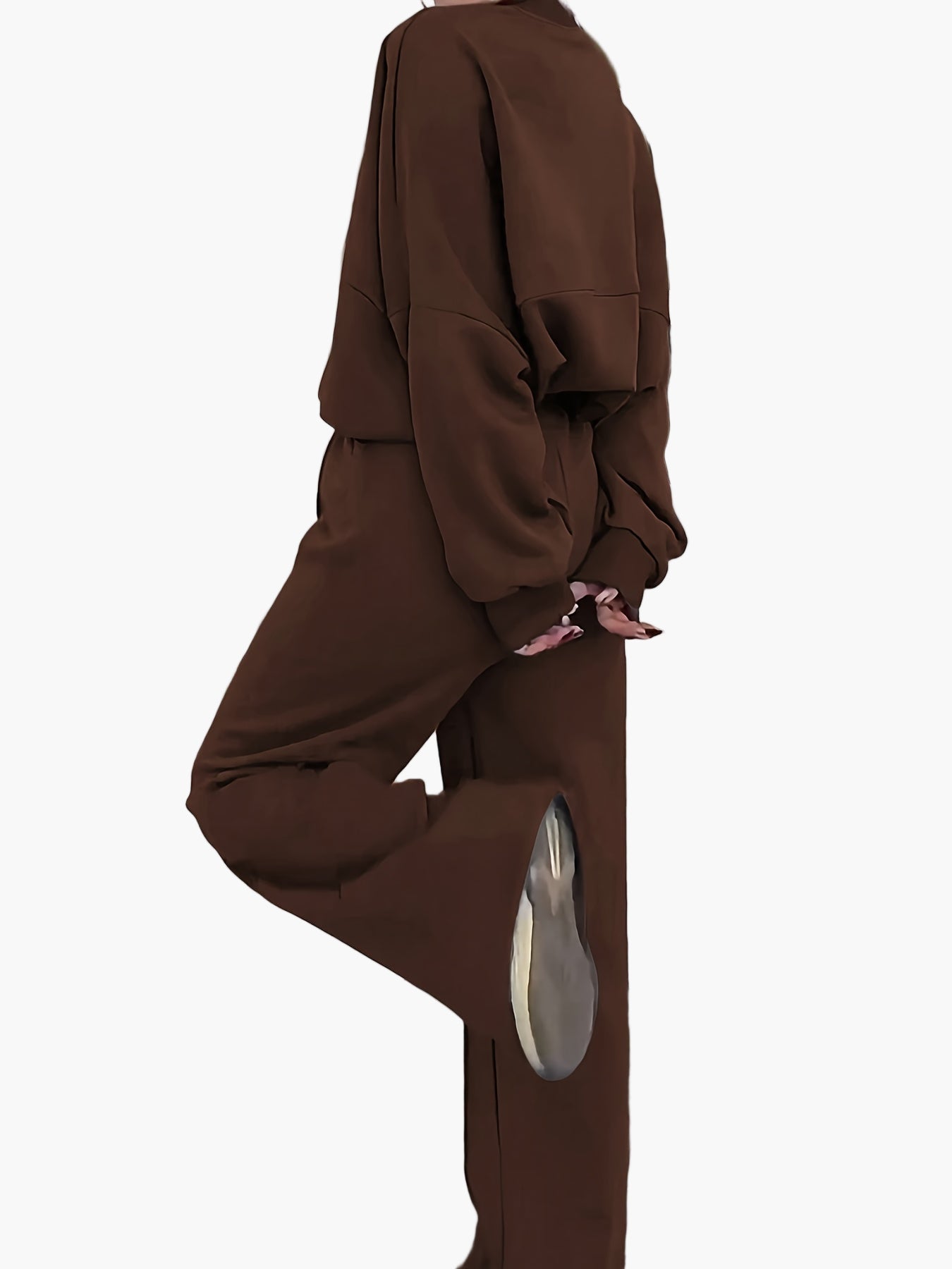 Ensemble décontracté femme deux pièces à fermeture zippée pour loisirs et détente