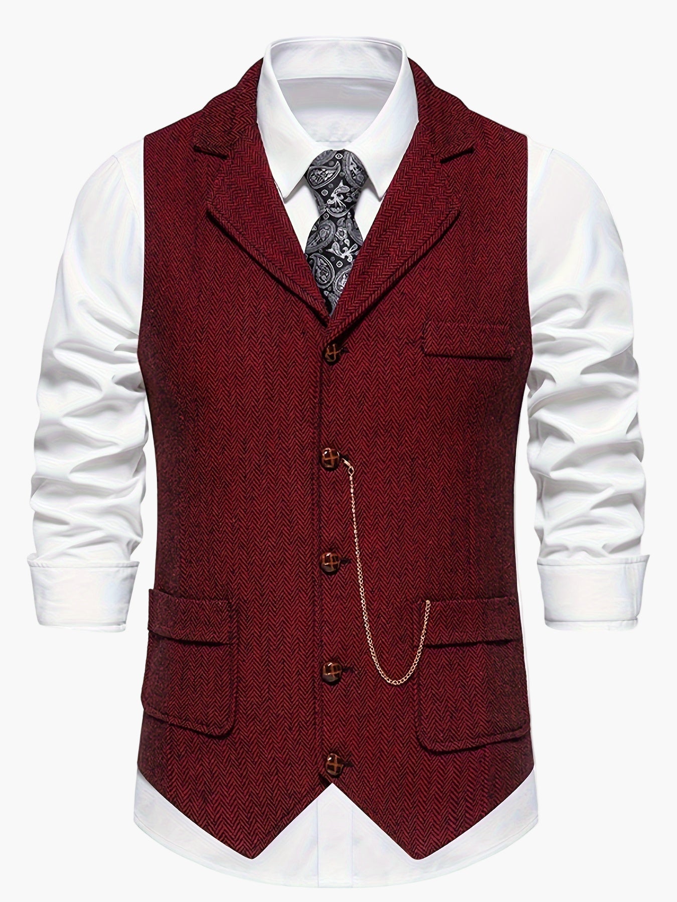 Gilet Homme Élégant Style Vintage pour Tenue Habillée ou Décontractée