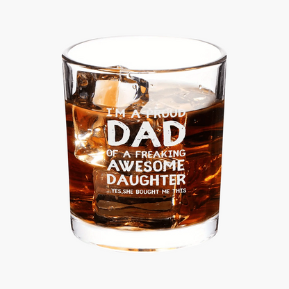 Whiskey Glass for Men – Humorous Gift for Dad, Classic Style, Perfect for Father's Day or Birthday