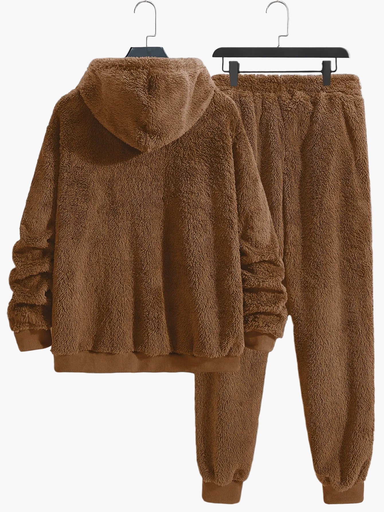 Ensemble décontracté homme sweat à capuche et pantalon style peluche pour l'automne et l'hiver