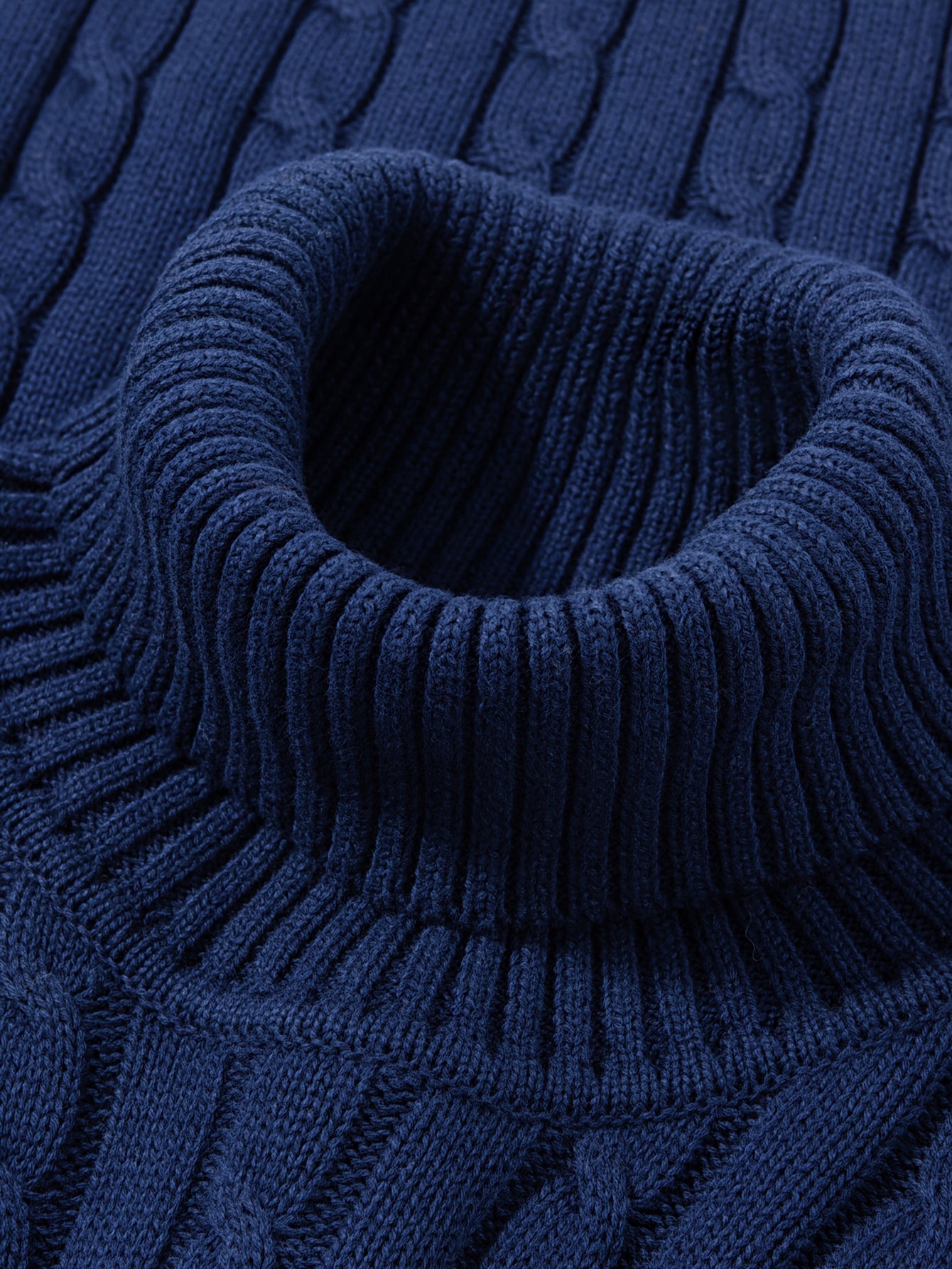 Pull à col roulé torsadé style décontracté pour homme - Manches longues, usage quotidien