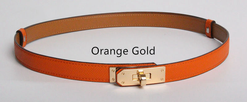Mary – Ceinture en cuir vegan de haute qualité de 1,8 cm de largeur avec boucle dorée