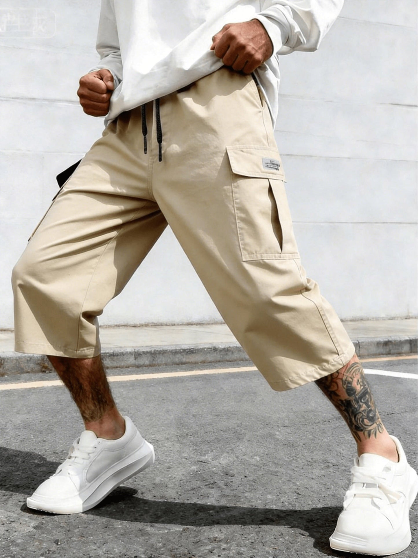 Bermuda cargo décontractée pour homme, style urbain polyvalent