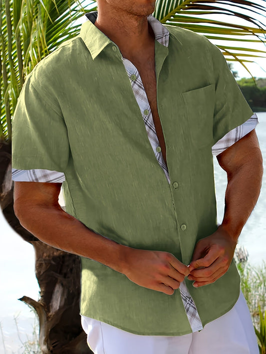 Men's Casual Short-Sleeve Beach Shirt – Modern Summer Look