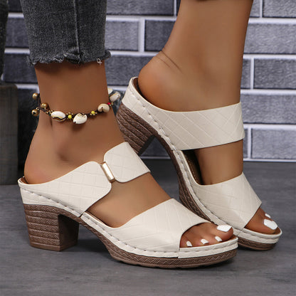 Susan – Chaussons à Talons Hauts Mode Femme à Bout Rond Été
