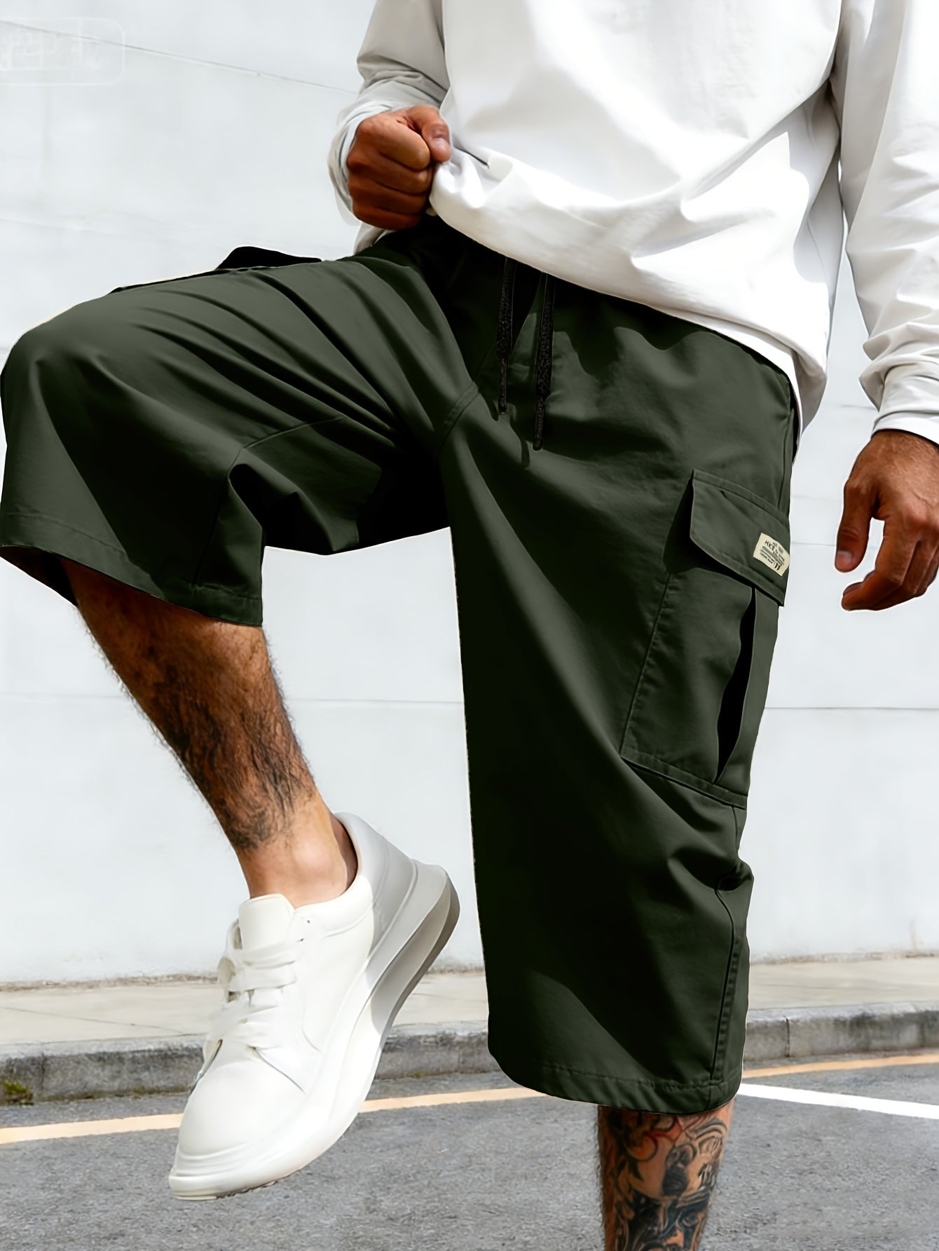 Bermuda cargo décontractée pour homme, style urbain polyvalent