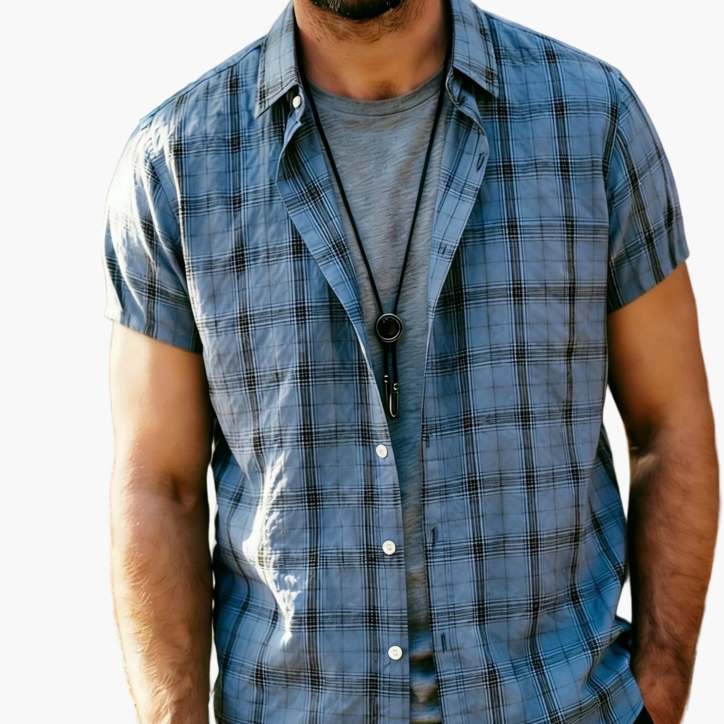Chemise décontractée à carreaux pour homme – Style estival polyvalent