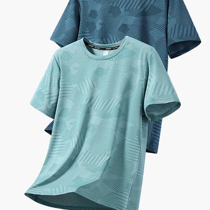 Camiseta casual para hombre estilo tropical transpirable de manga corta - Pack de 2, ideal para el verano