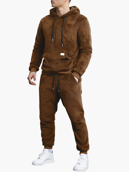 Ensemble survêtement homme décontracté à capuche style moderne pour l'automne et l'hiver