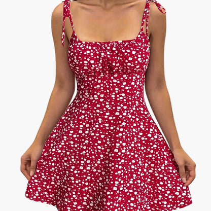 Abito estivo femminile stile chic con spalline e stampa floreale - Ideale per uscite e vacanze