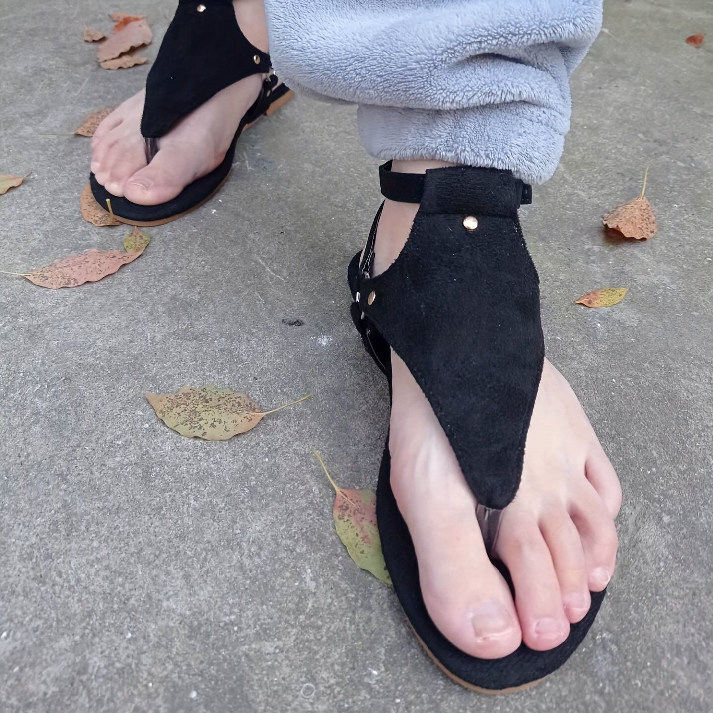 Sandales T-strap tendance pour femme style décontracté été