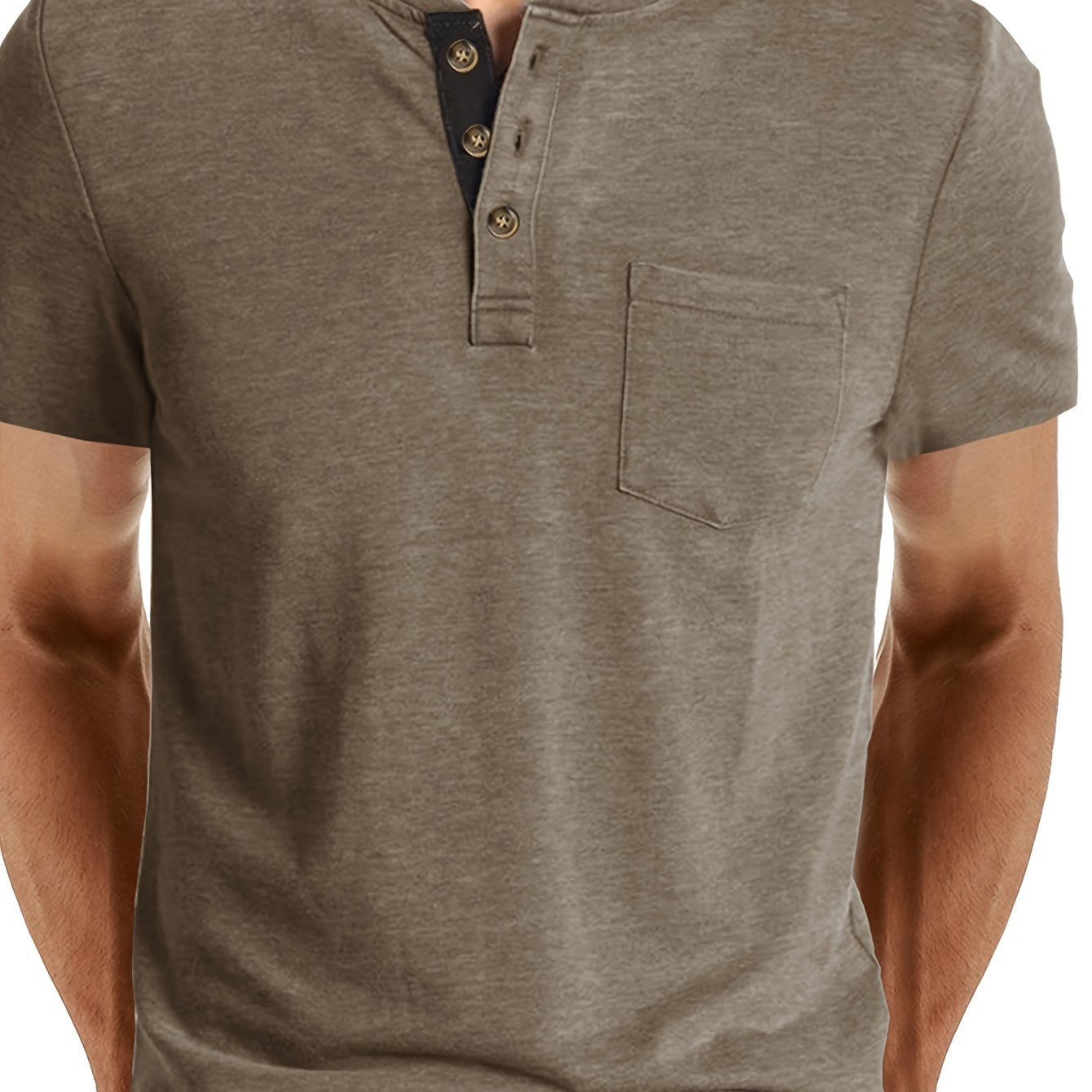 T-shirt à col tunisien décontracté pour homme – Style moderne pour usage quotidien