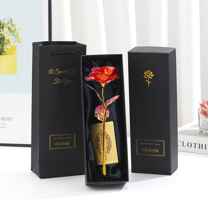 Rosa decorativa in confezione regalo – Idea regalo romantica per donna – Oggetto d’ornamento elegante
