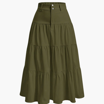Jupe longue taille haute femme style bohème élégante pour printemps et été